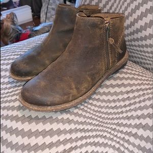 Born brown leather booties